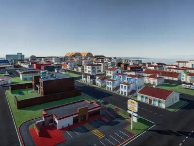 map for mobile game Low-poly 3D model