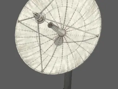 Space satellite signaler antenna Low-poly 3D model