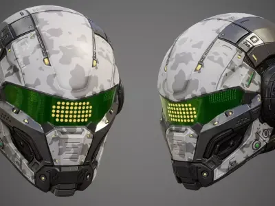 Sci Fi Helmet p03 Low-poly 3D model