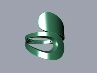 Modern Sculptural Adjustable Ring 3DM STL 3D print model order