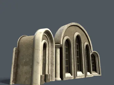 Medieval Window Set  Low-poly 3D model