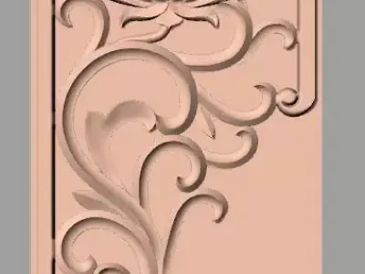 Decorative angle flower 3D STL model used for CNC router E056 3D model