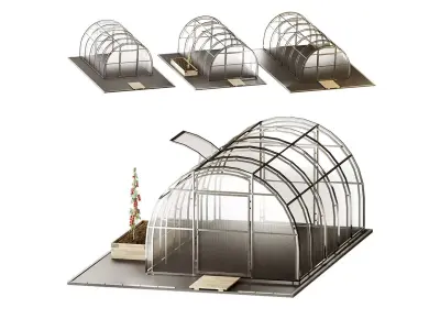 Set Of Arched Greenhouses 6m 5m 4m 3D model