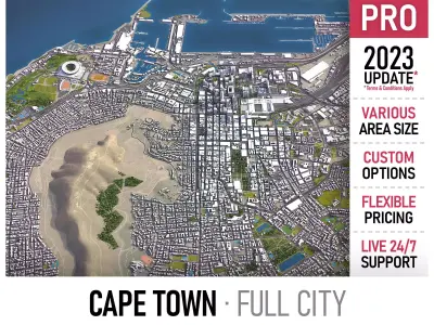 Cape Town Low-poly 3D model