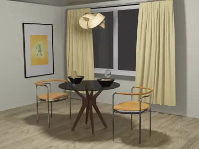 room made in the style of euro renovation 3D model