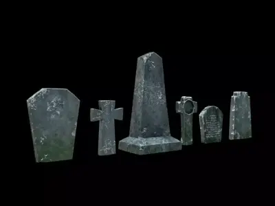 Old Gravestones 3D Model Pack