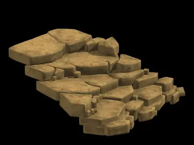 Empty Mulberry - steps - stone ladder 04 3D model