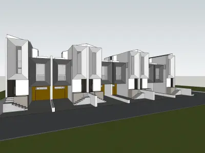 Modern House Design 5 5x17m 2 Floors Sketchup only 3D model