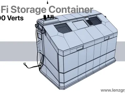 Sci-Fi Storage Container Low-poly 3D model