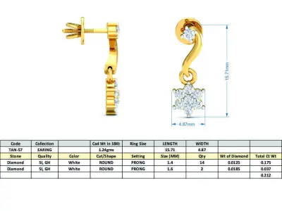 TAN-EARRING TAN-57 3D print model
