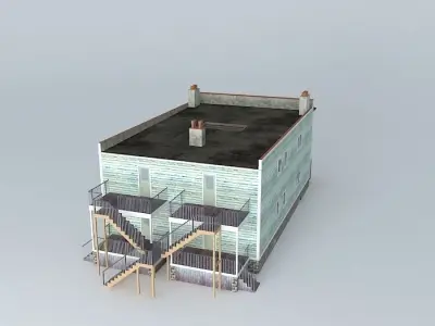 4 - Plex two story house Free 3D model