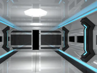 Sci Fi Corridor Low-poly 3D model order