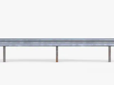 Metal Traffic Barrier Kit Low-poly 3D model