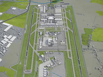Santiago Airport Low-poly 3D model