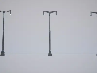 Street Lamp Low-poly 3D model 44