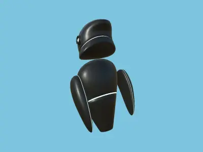 Flying Robot 02 Black - Character SciFi Design Low-poly 3D model