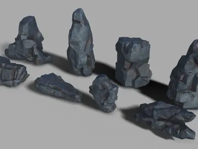 Mountain cliff Rocks - 3D Models PBR Pack 07 Low-poly 3D model