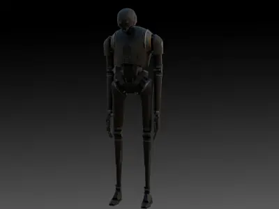 K-2SO Star Wars 3D Model High-Quality Rigged Low-poly 3D model