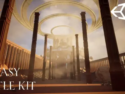 Fantasy Ancient Castle Modular Kit 3D Kitbash Environment Low-poly 3D model