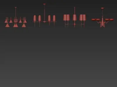 Wide chandelier 3D model get