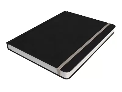 Black Classic Journal with Elastic Closure Low-poly 3D model