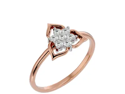 Light Minimalist Diamond Ring 3D print model 36