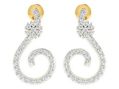 Diamond locket set for Women 3D print model 2