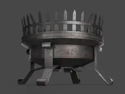 Steel Brazier Low-poly 3D model