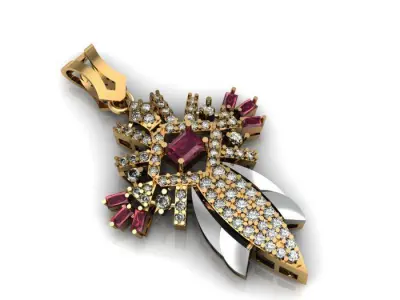 daimond and ruby pandant 3D print model