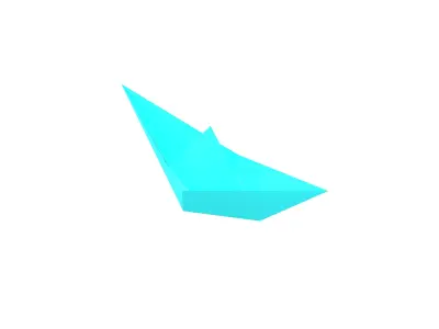 Paper Boat v1 008 Low-poly 3D model