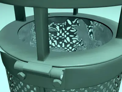 Trashcan with plastic bag  3D model