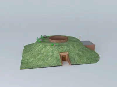 Interactive Underground House Free 3D model
