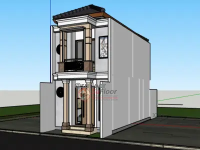 House 4x12m code 417 - Sketchup 3D model