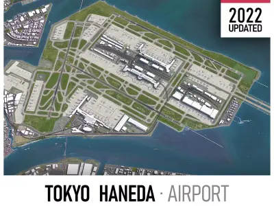 Tokyo Haneda Airport Low-poly 3D model