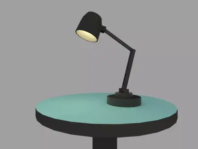 Table Lamp Old School Low-poly 3D model