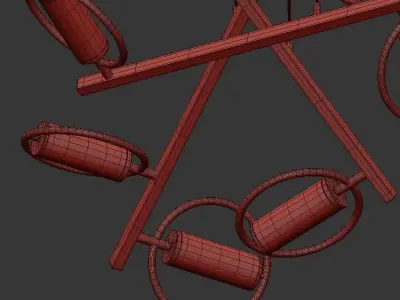 FLARE modern chandelier with circular glass shades 3D model