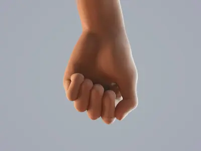 FPS dark skin hand 3D model