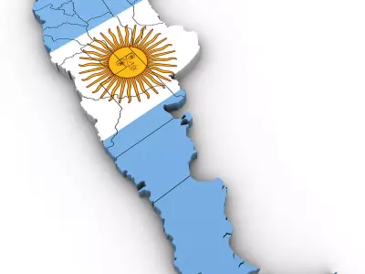 3d Political Map of Argentina 3D model
