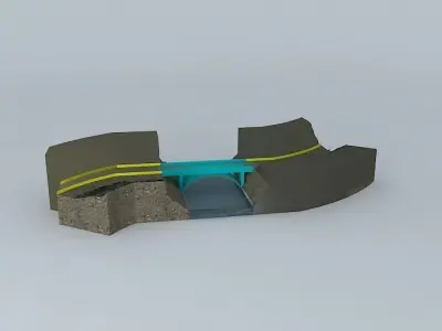 Bridge on Highway Free 3D model