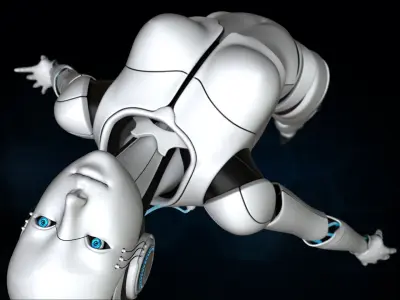 Female Cyborg 3D model 3D model