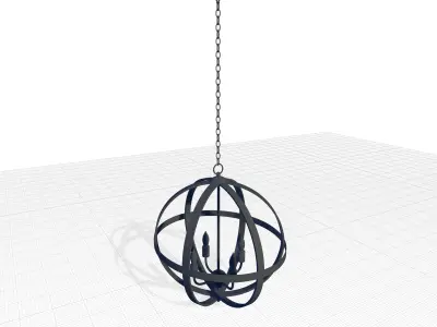 Black Metal and Wood Gateshead Style Globe  3D model