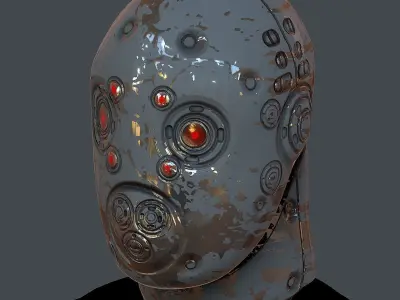 Gas mask helmet 3d model scifi Low-poly Low-poly 3D model 41