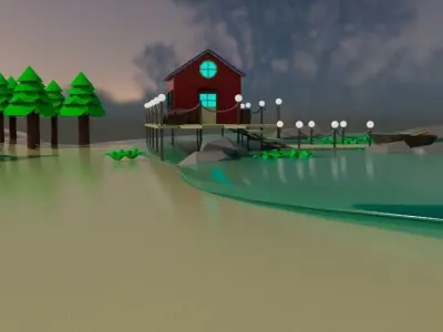 low poly house  Free low-poly 3D model