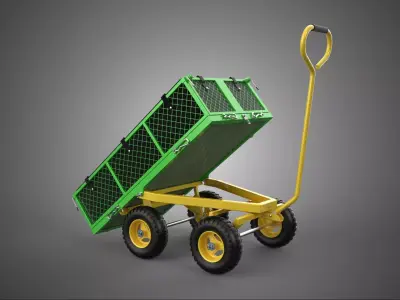TIPPING TIPPER BED WAGON CART TROLLEY TRAILER MESH CLOTH POCKET 3D model