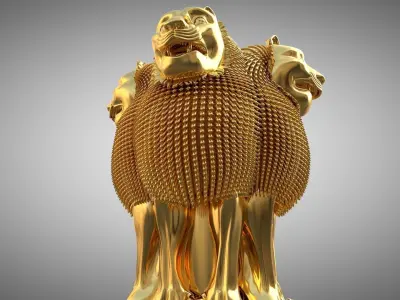 Ashoka Stambha Low-poly 3D model