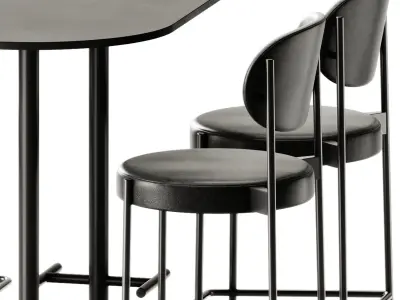 Verner Series 430 Bar Stool and Casual High Oval Table by Bene 3D model