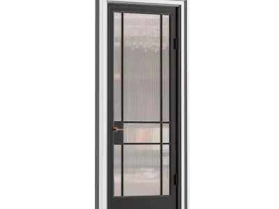 Interior Door in Art Deco style with corrugated glass 3D model