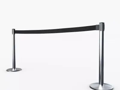 Airport Stanchions Metal Long 3D model