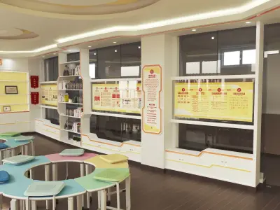 School Young Pioneers classroom team room 3D model
