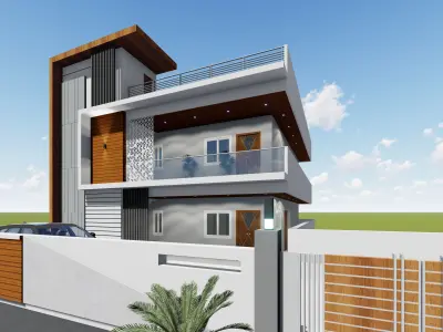 Modern Elevation Design - 1 Low-poly 3D model